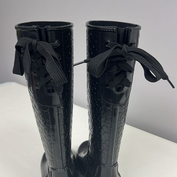 Coach-Classic Signature Logo Lace Up Rain Boots - Picture 12 of 15